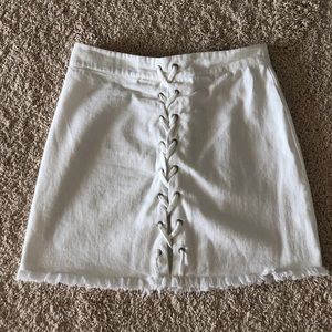 White Fantastic Fawn Lace Up Skirt